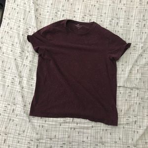 BURGUNDY WITH WHITE DOTTED TEE